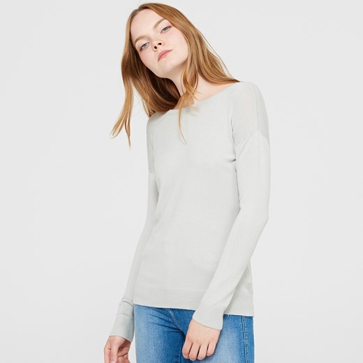 Cropp - Lekki sweter z reglanowym rękawem - Szary szary Cropp XL 