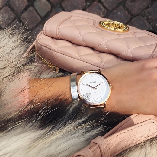 Zegarek CLUSE Pavane Rose Gold Stones CL18303 Cluse bezowy wyprzedaż Time&More