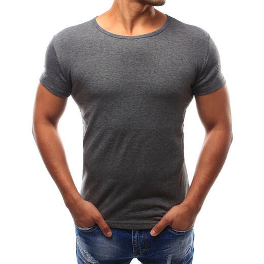 T-shirt męski atracytowy (rx2576)  Dstreet S promocyjna cena  