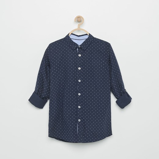 Reserved - Koszula w minimalistyczny wzór - Granatowy