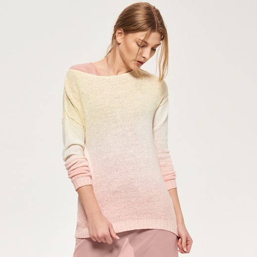 Reserved - Sweter z efektem gradientu - Różowy