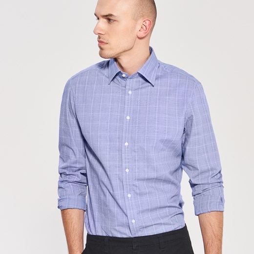 Reserved - Elegancka koszula w kratę - Niebieski