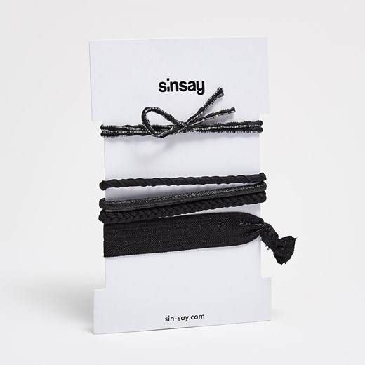 Sinsay - Gumki do włosów - Czarny