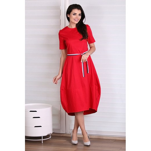 Sukienka czerwona Model 8502 pomaranczowy Romaboma M okazyjna cena  