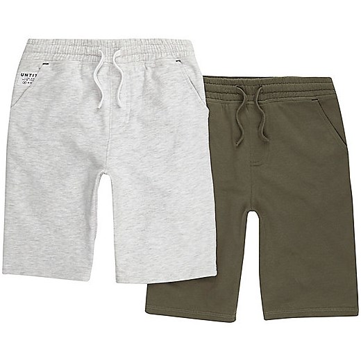 Boys grey and khaki jersey shorts multipack 