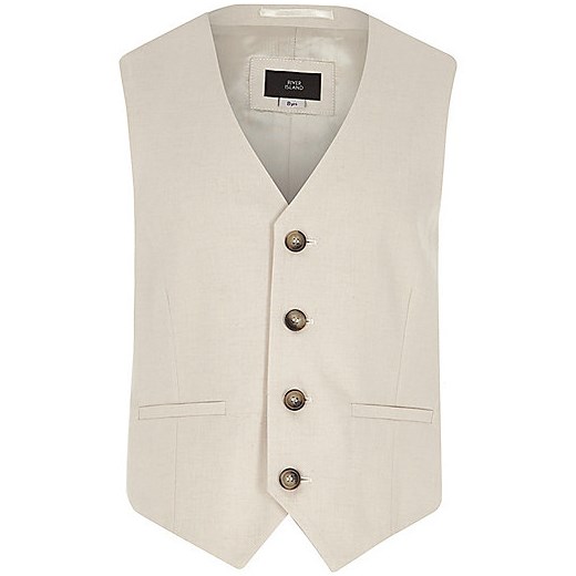 Boys cream suit waistcoat with linen 