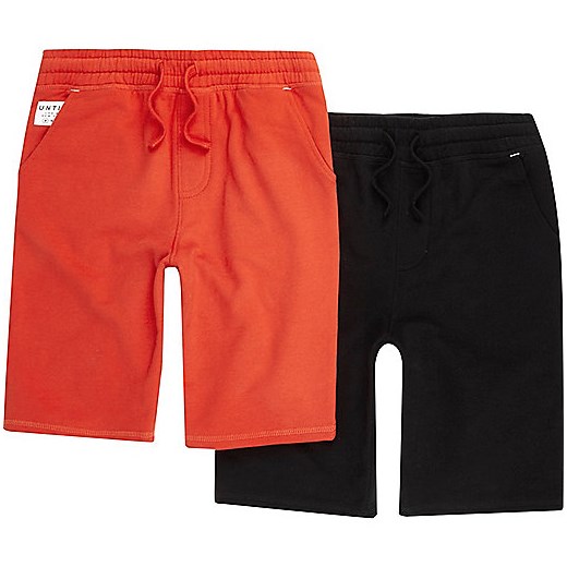 Boys red and black jersey shorts multipack 
