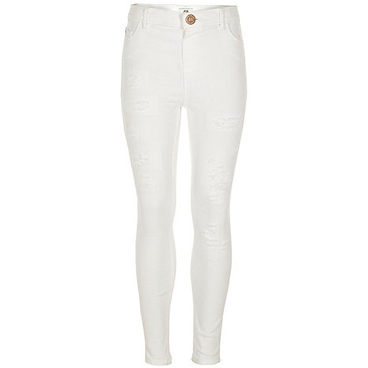 Girls white Molly ripped jeggings 