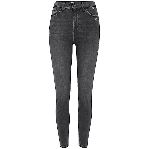 Dark grey Harper high waisted skinny jeans 