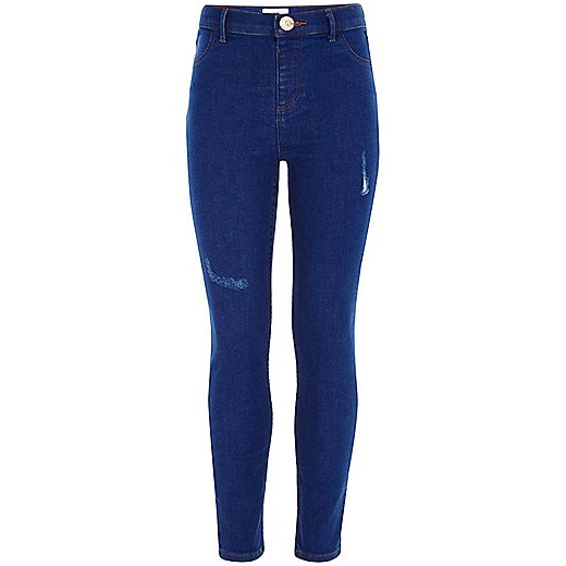 Girls blue Molly distressed jeggings 