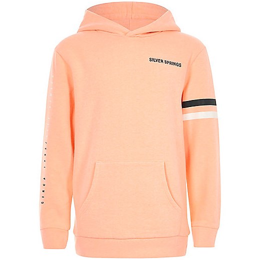 Boys orange 'Silver Springs' print hoodie 
