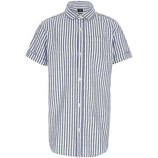 Boys blue stripe short sleeve shirt 