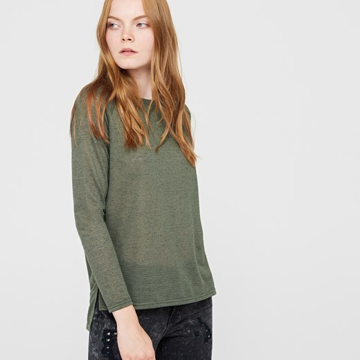 Cropp - Sweter - Zielony Cropp brazowy L 