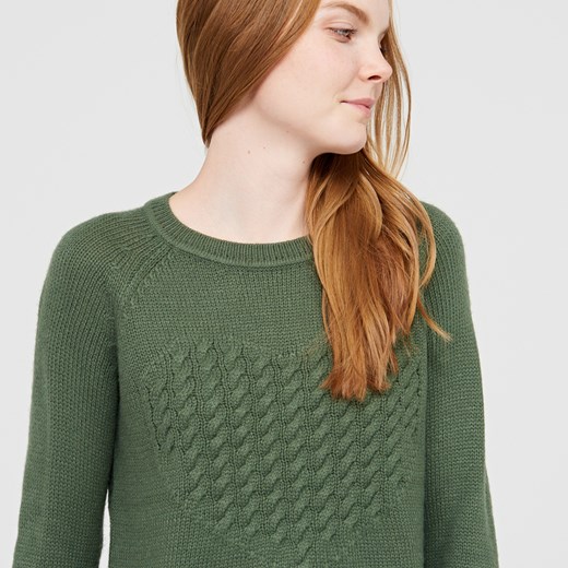 Cropp - Miękki sweter z grubym splotem - Zielony Cropp szary XL 