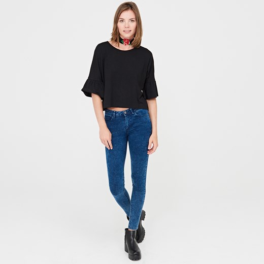 Cropp - Ladies` jeans trousers - Granatowy czarny Cropp 38 