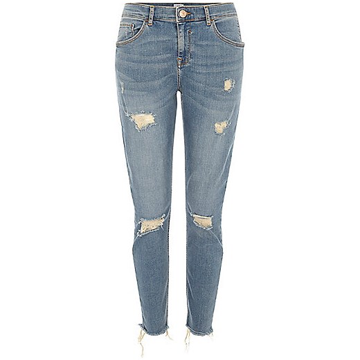 Mid blue Alannah ripped relaxed skinny jeans  River Island   