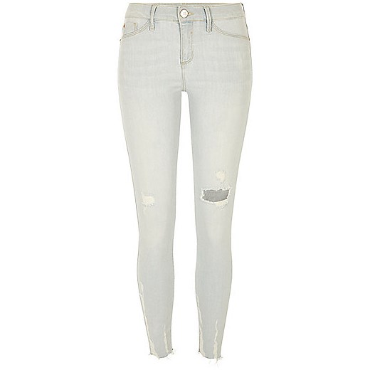 Light blue bleach distressed Molly jeggings  River Island   