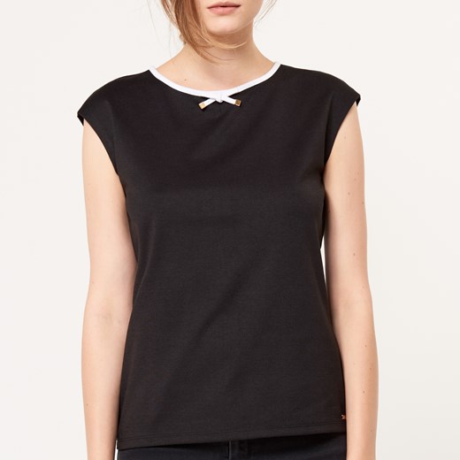 Mohito - Elegancka bluzka z kontrastową lamówką - Czarny Mohito  XL 