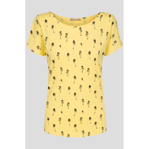 T-shirt z minimalistycznym printem zolty Orsay L orsay.com