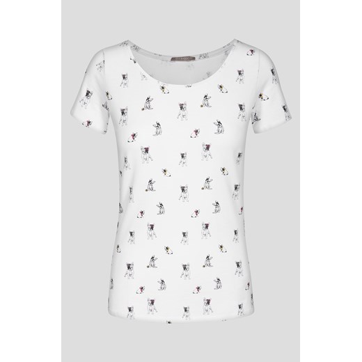 T-shirt z minimalistycznym printem Orsay bialy L orsay.com