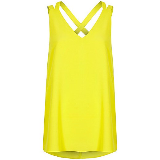 Lime double strap cross back top 