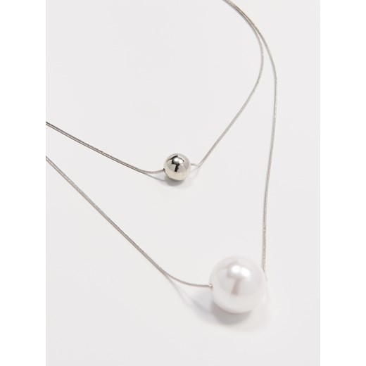 Mohito - Naszyjnik z zawieszką ze sztucznej perły - Srebrny
