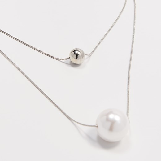 Mohito - Naszyjnik z zawieszką ze sztucznej perły - Srebrny