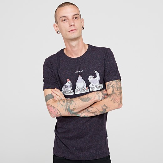 Cropp - T-shirt gołębie rządzą - Czarny Cropp bezowy M