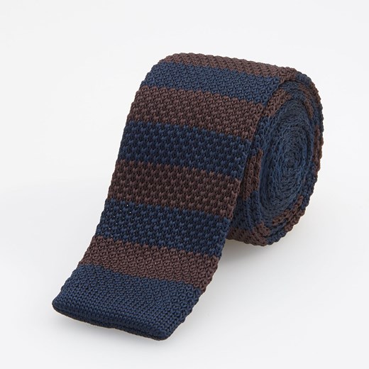 Reserved - Dzianinowy krawat - Granatowy  Reserved One Size 