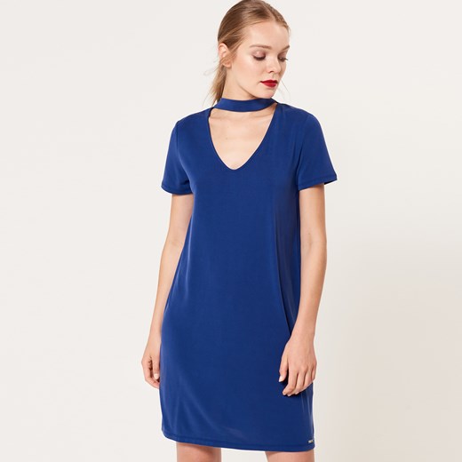 Mohito - Swobodna sukienka z chokerem - Niebieski granatowy Mohito XL 