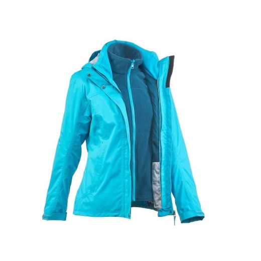 Kurtka turystyczna RainWarm 300 3w1 damska Quechua 2XL Decathlon