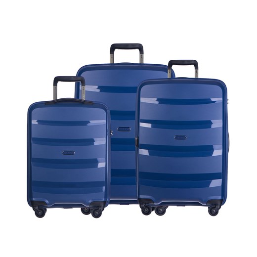 Zestaw walizek na kółkach PUCCINI polipropylen PP012 ABC granatowy 35 l, 65 l, 100 l
