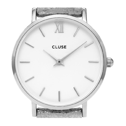CLUSE MINUIT SILVER WHITE SILVER METALLIC CL30039 Cluse bialy Cluse Watch2Love