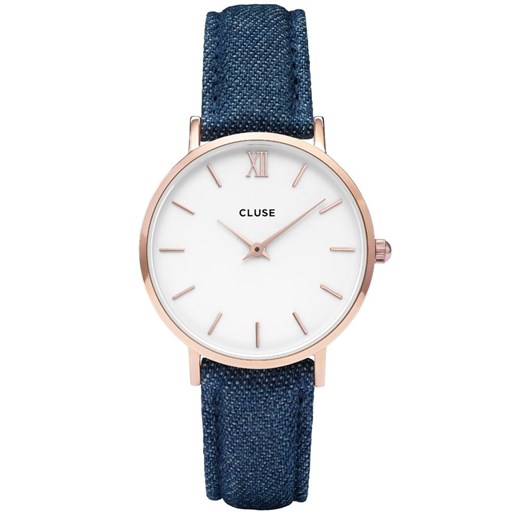 CLUSE MINUIT ROSE GOLD WHITE BLUE DENIM CL30029 bialy Cluse Cluse Watch2Love