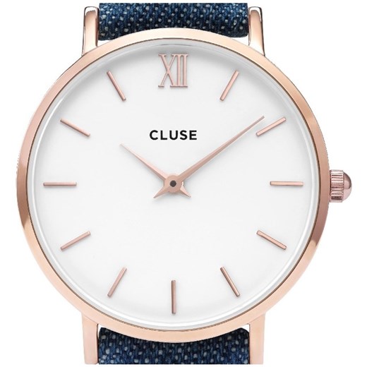 CLUSE MINUIT ROSE GOLD WHITE BLUE DENIM CL30029 bialy Cluse Cluse Watch2Love