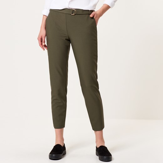 Mohito - Eleganckie spodnie z ozdobnym paskiem - Zielony Mohito 34