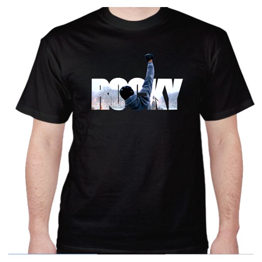 Koszulka Rocky Balboa - Napis (Męska) czarny Koszulkifilmowe.pl M 