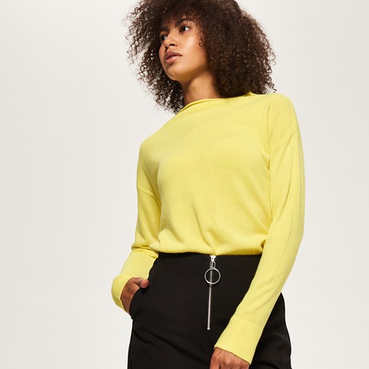 Reserved - Sweter ze stójką - Żółty zolty Reserved S 