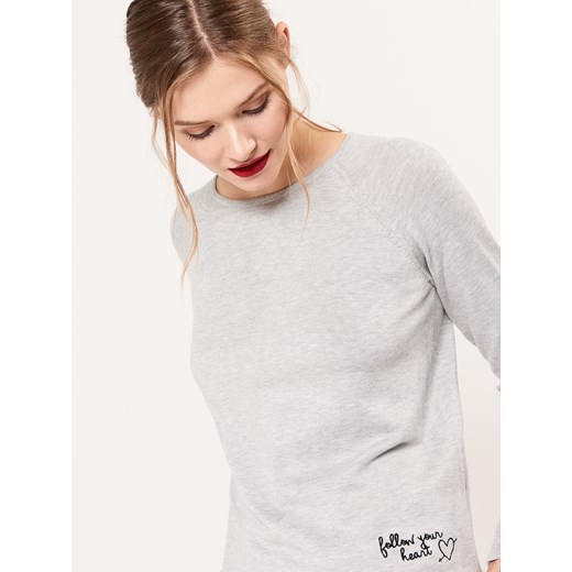 Mohito - Klasyczny sweter z raglanowym rękawem - Szary Mohito szary L 