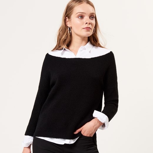Mohito - Miękki sweter z domieszką wełny - Czarny czarny Mohito XS 