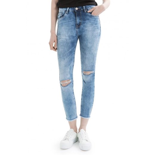 Spodnie damskie z wysokim stanem typ skinny jeans