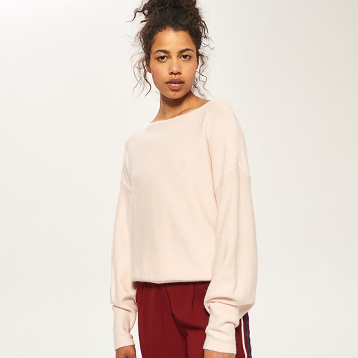 Reserved - Sweter z szerokimi ściągaczami - Różowy Reserved bezowy M 