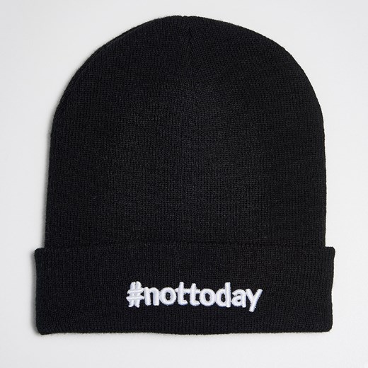 Sinsay - Czapka beanie not today - Czarny Sinsay czarny One Size 