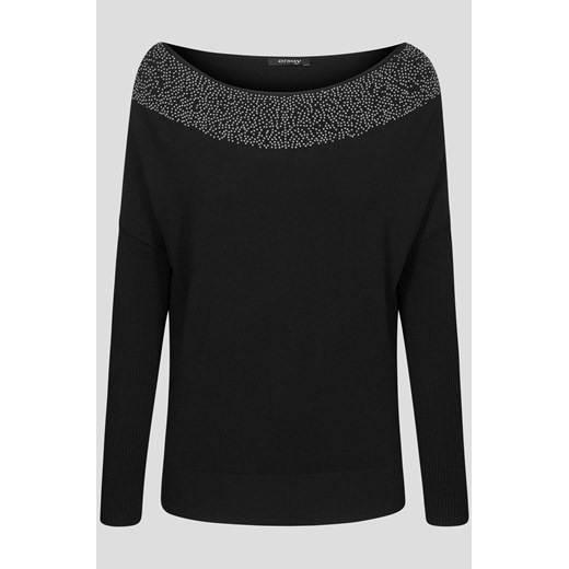 Nietoperzowy sweter z perełkami Orsay czarny XS orsay.com