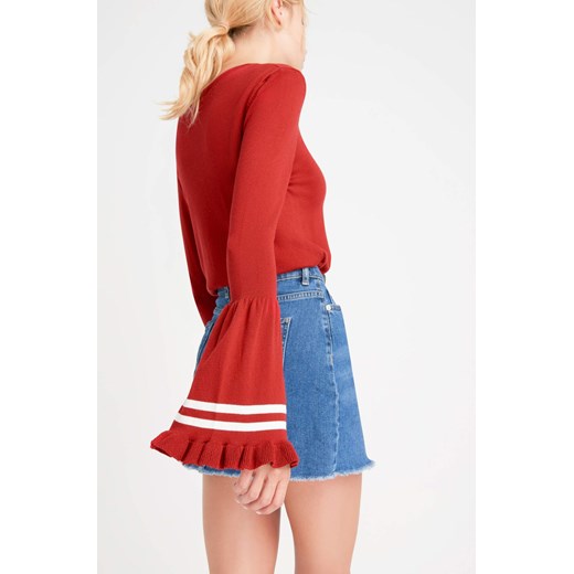 Sweter z rozkloszowanymi rękawami Orsay czerwony M orsay.com