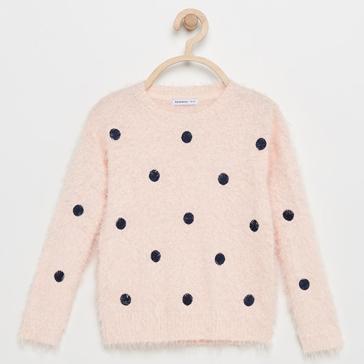 Reserved - Sweter w kropki - Różowy Reserved bezowy 116 