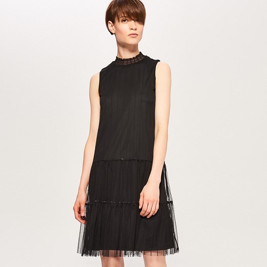 Reserved - Czarna sukienka z tiulu - Czarny Reserved czarny S 