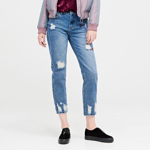 Cropp - Jeansy straight - Niebieski niebieski Cropp 40 