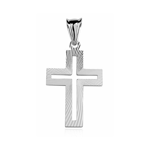 Srebrny rodowany krzyżyk krzyż diamentowany srebro 925 KD020