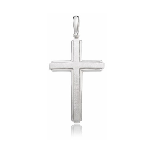 Srebrny rodowany krzyżyk krzyż piaskowany srebro 925 KKS0001
